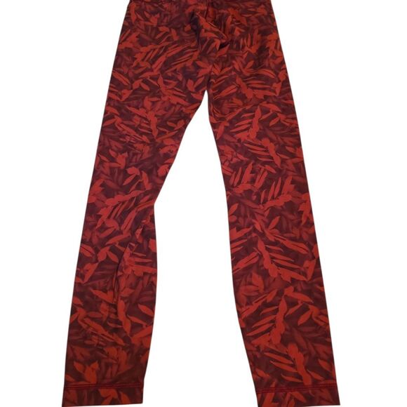 Stylish Red Patterned Women's Tights Lululemon Size 4 - Picture 2 of 3
